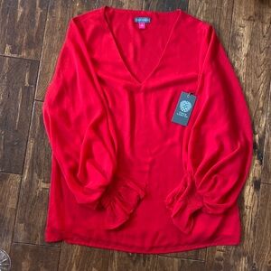 Vince Camuto Red Blouse. NWT Small